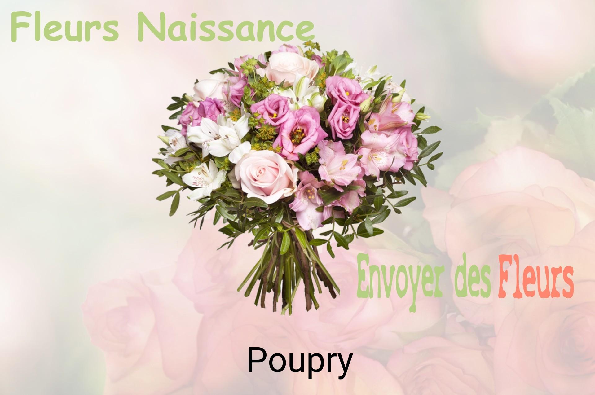 Bouquet de fleurs de naissance livré à Poupry