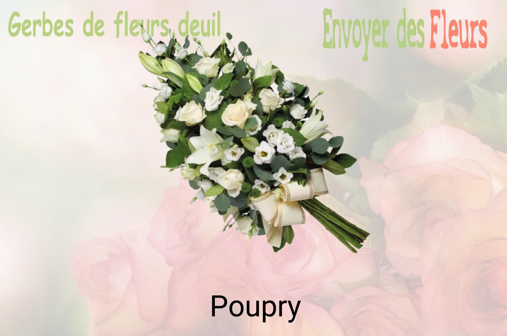 Gerbe de fleurs de deuil livrée à Poupry